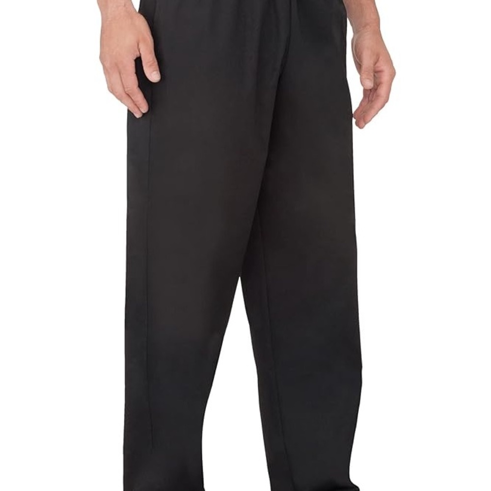 Black Uniform Happy Chef Pants, Size Medium